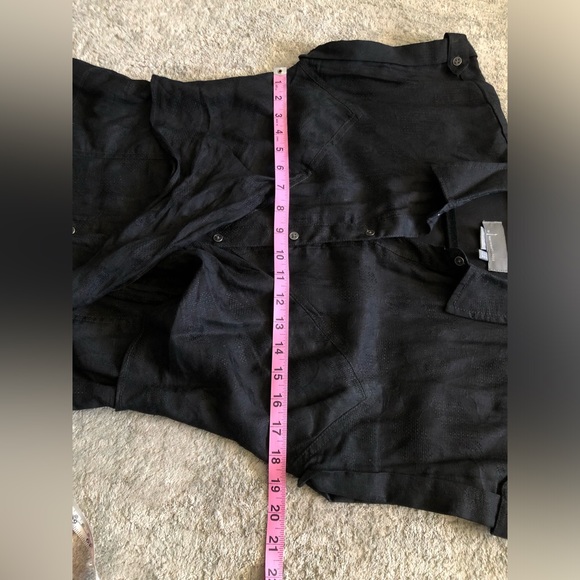 ANTHROPOLOGIE Kamryn Tie Front Black Button-Down Dress - Picture 11 of 13